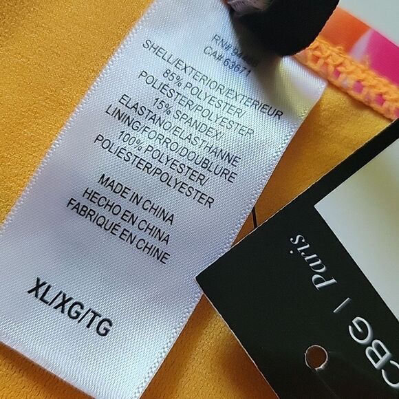 NEW BCBG PARIS XL CINCH SIDE TIE SEXY HAWAIIAN TROPICAL SWIM BOTTOMS X LARGE NWT - Picture 6 of 9